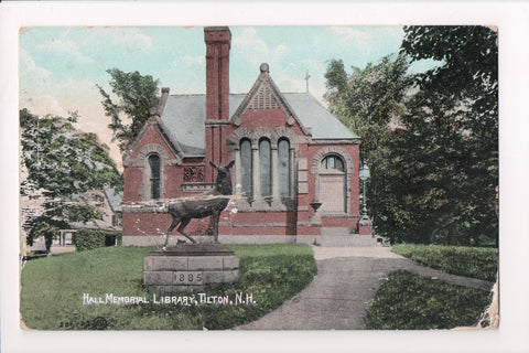 NH, Tilton - Hall Memorial - @1908 - w03185 - postcard **DAMAGED / AS IS**