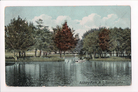 NJ, Asbury Park - Sunset Lake postcard - C17707