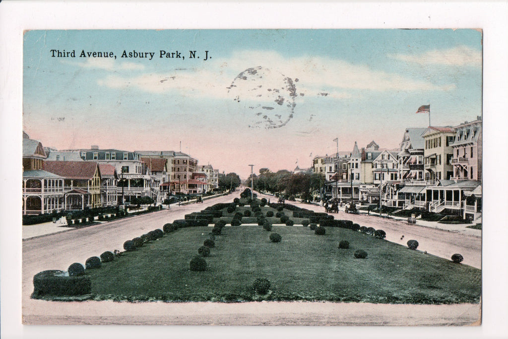 NJ, ASBURY PARK - Third Avenue postcard - w02720