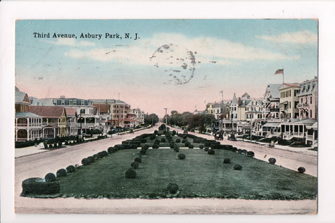 NJ, Asbury Park - Third Avenue postcard - w02720