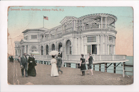 NJ, Asbury Park - Seventh Avenue Pavilion, people - Z17059 - **DAMAGED / AS IS**