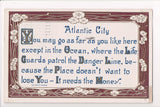 NJ, ATLANTIC CITY - Poem postcard - mailed 1911 - B05206