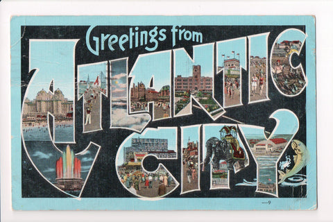 NJ, Atlantic City - Greetings from, Large Letter postcard - MT0013