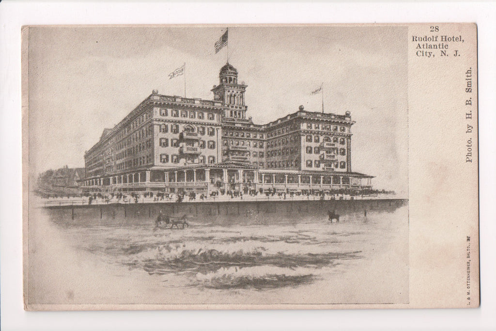 NJ, ATLANTIC CITY - Rudolf Hotel from the sea, Ottenheimer card - B17054