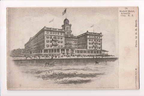 NJ, ATLANTIC CITY - Rudolf Hotel from the sea, Ottenheimer card - B17054