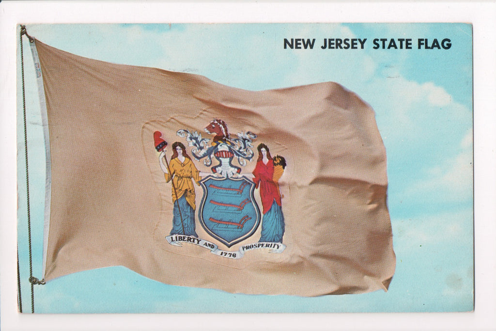 NJ, New Jersey - State Flag designed by Pierre Eugene Du Simitiere - G17085