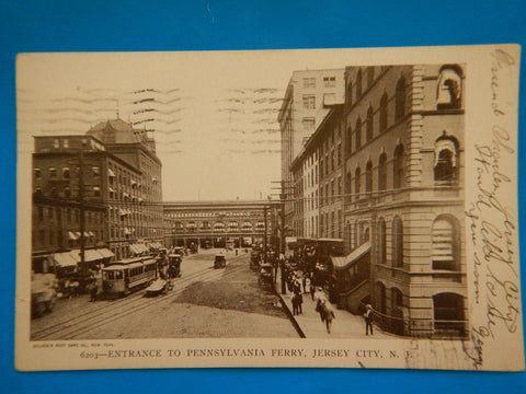 NJ, JERSEY CITY - Entrance to Pennsylvania Ferry postcard - EP0014