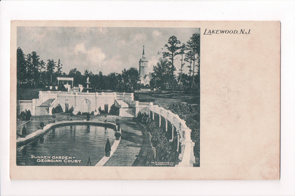 NJ, LAKEWOOD - Georgian Court Sunken Garden (original SOLD) CP0316