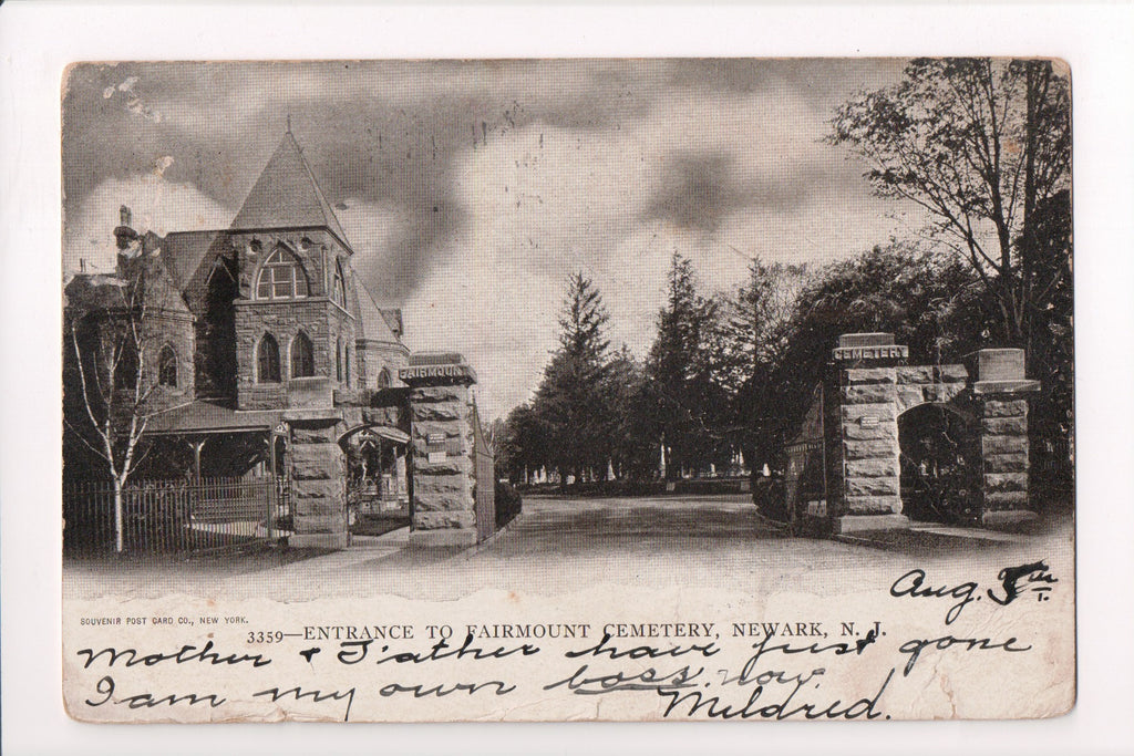 NJ, Newark - Fairmount Cemetery Entrance, building - B17059