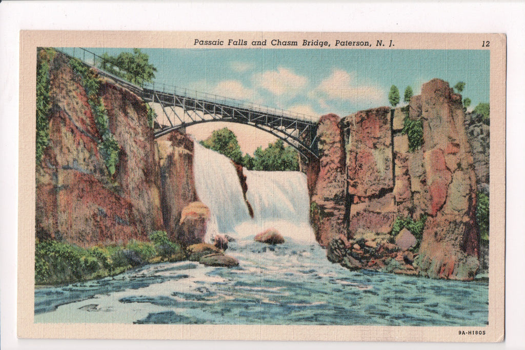 NJ, PATERSON - Passaic Falls, Chasm Bridge (original SOLD) 605046