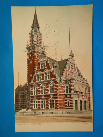 NJ, PATERSON - Post Office PO postcard - A07019