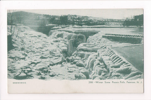 NJ, Paterson - Passaic Falls, Winter scene with ice postcard - J06073