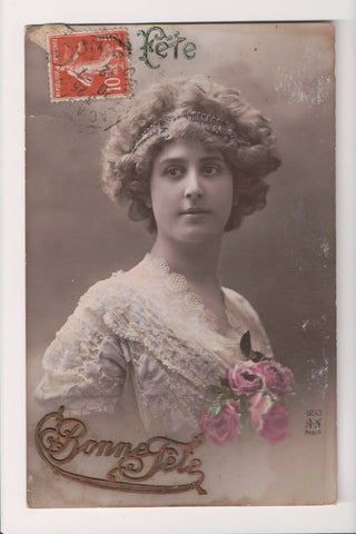 People - Female postcard - Pretty Woman - A N Paris RPPC - Head Band - NL0199