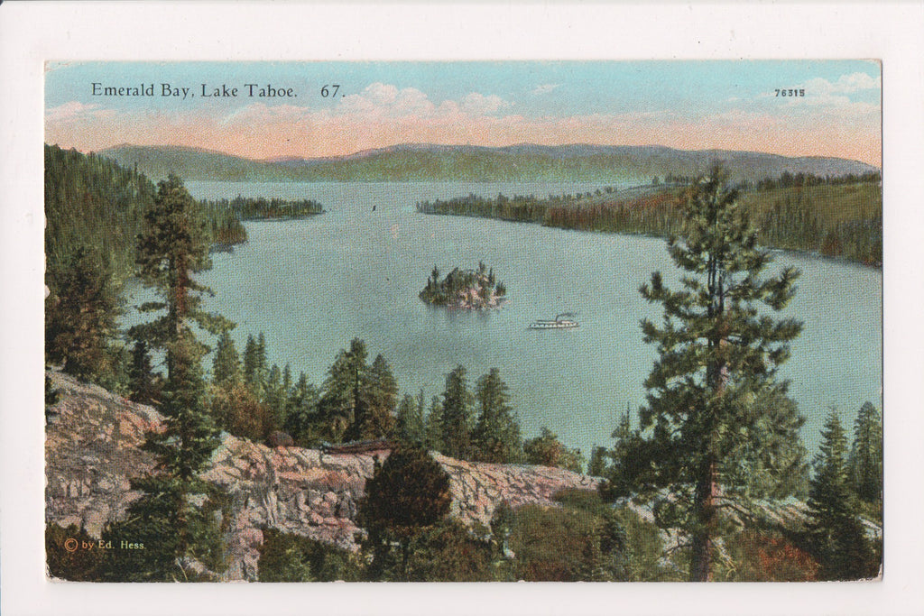 NV, Lake Tahoe - Emerald Bay from above postcard - NL0244