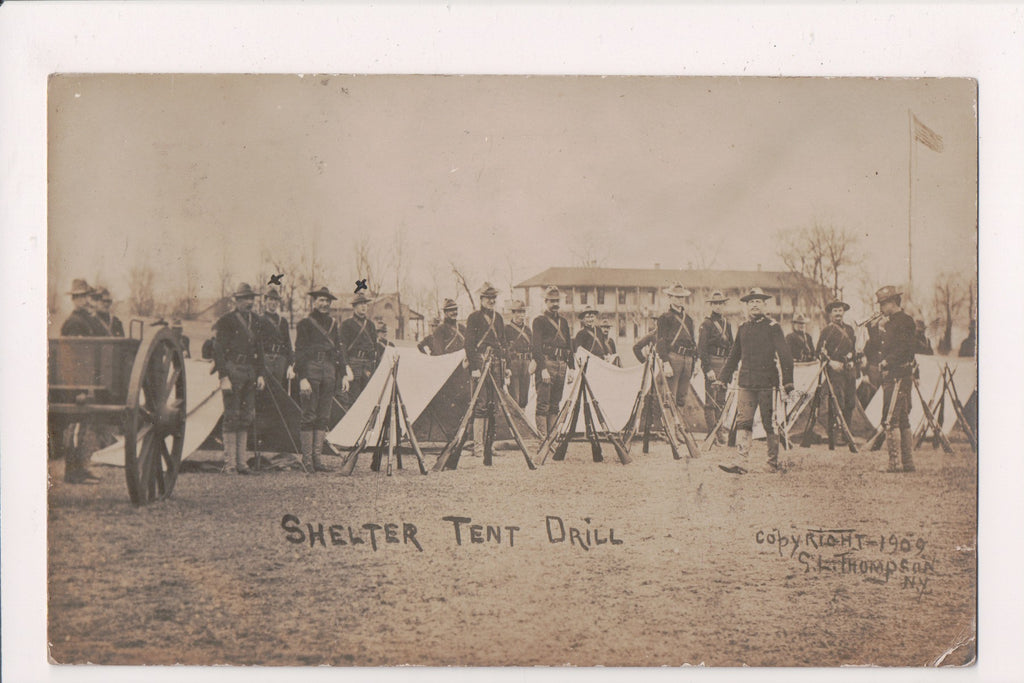 NY, Fort Slocum - Shelter Tent Drill - Thompson RPPC - NL0273