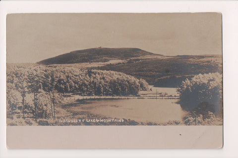 NY, Wachusett - Lake, Road and Mountains - RPPC - NL0275