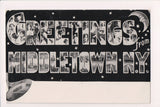 NY, MIDDLETOWN - Greetings from - Large Letters (original SOLD) NL0279