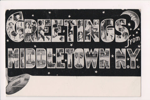 NY, Middletown - Greetings from - Large Letters postcard - NL0279