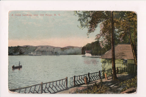 NY, OLD FORGE - Camp Landing, lake, shoreline postcard - NL0289
