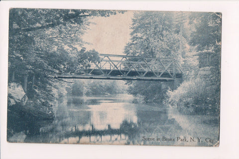 NY, NEW YORK CITY - Bronx Park including bridge over water - NL0296