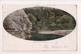 NY, AMSTERDAM - Lion Rock - 1908 postcard, flag cancel - NL0298