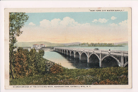 NY, Catskill Mountain - Ashokan Dam and bridge postcard - NL0304