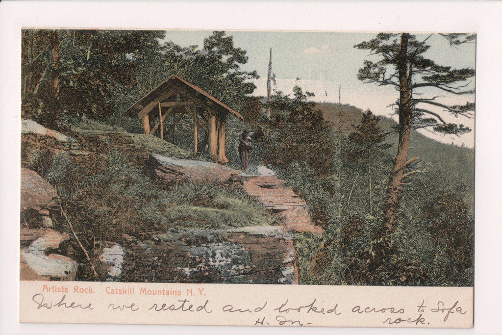 NY, Catskill Mountain - Artists Rock structure postcard - NL0308