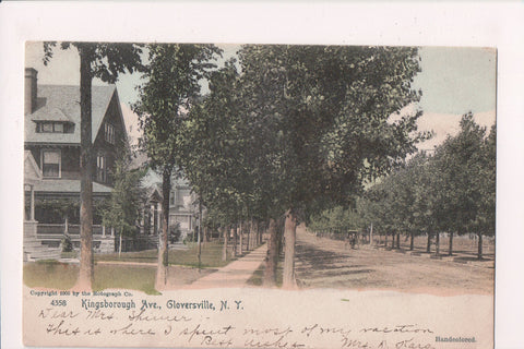 NY, GLOVERSVILLE - Kingsborough Ave - 1905 postcard - NL0316
