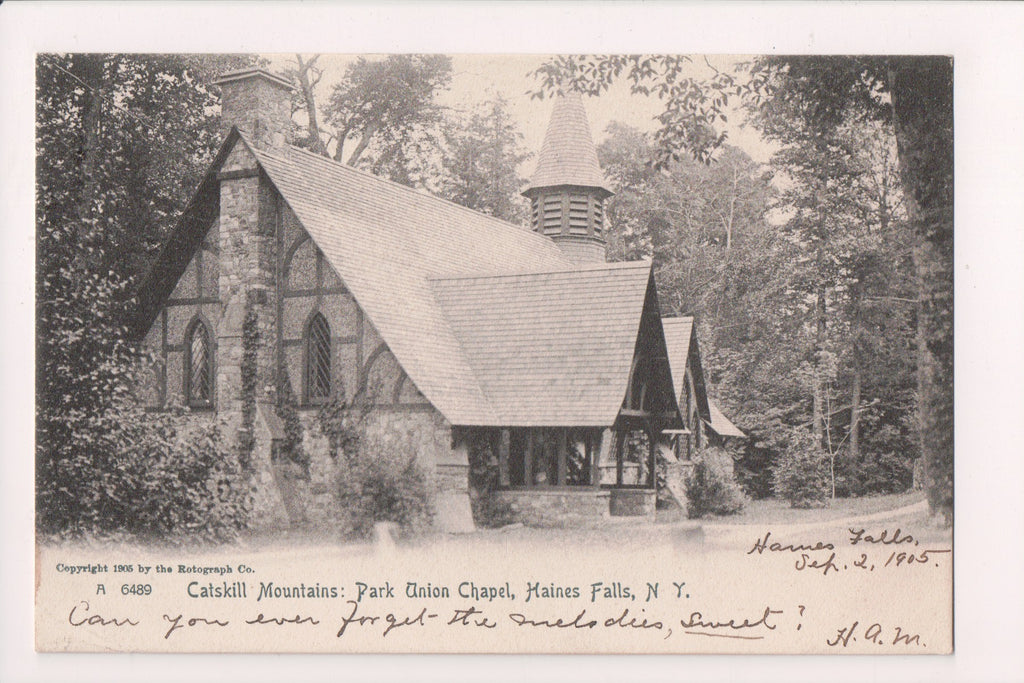 NY, HAINES FALLS - Park Union Chapel  - 1905 postcard - NL0321