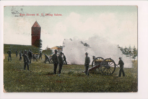 NY, Fort Slocum - Firing Salute, canon cannon, men etc - NL0323