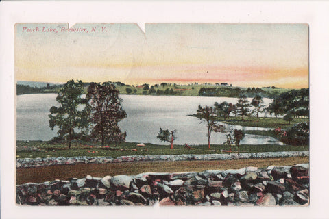NY, Brewster - Peach Lake and shoreline - 1909 postcard - NL0326