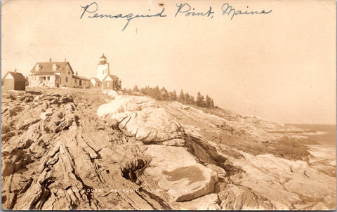 ME, Pemaquid Point - Lighthouse - Eastern Illust RPPC postcard - NL0330