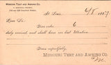 MO, ST LOUIS - Missouri Tent and Awning Co Postal Card (original SOLD) NL0414