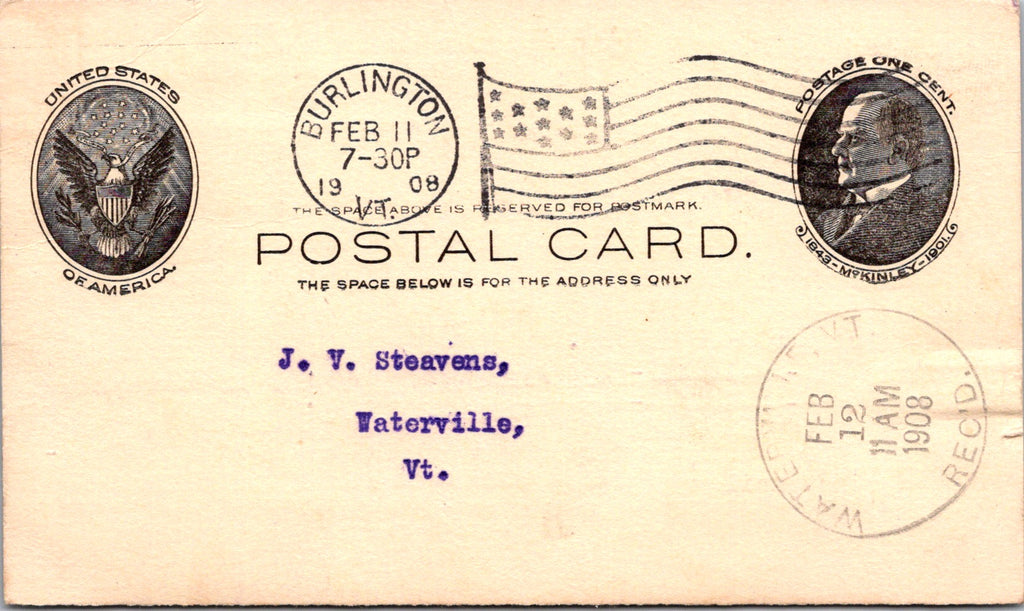VT, BURLINGTON - Hobart J Shanley & Co - Publishers - Postal Card - NL0419
