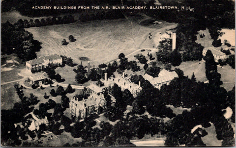 NJ, Blairstown - Blair Academy buildings from the air - 1954 postcard - NL0521