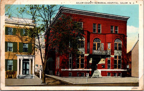 NJ, Salem - Salem County Memorial Hospital - vintage postcard - NL0530
