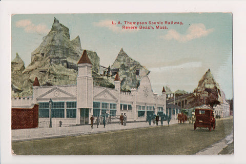 MA, Revere Beach - L A Thompson Scenic Railway - 1911 postcard - NL0532