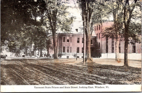 VT, WINDSOR- VT State Prison, State St - 1923 postcard - NL0533