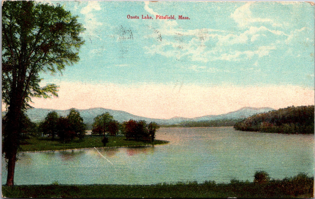 MA, Pittsfield - Onota Lake and area - 1912 postcard - NL0534