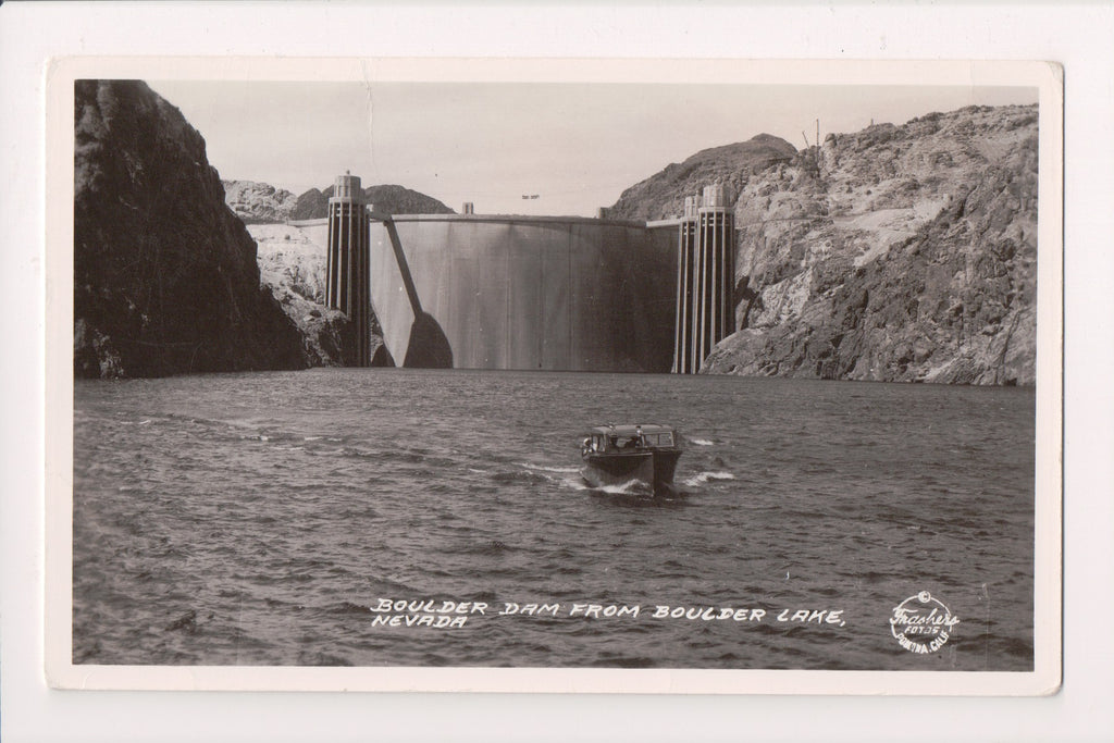 NV, Boulder Dam - view from Boulder Lake, Frashers RPPC - NV0010