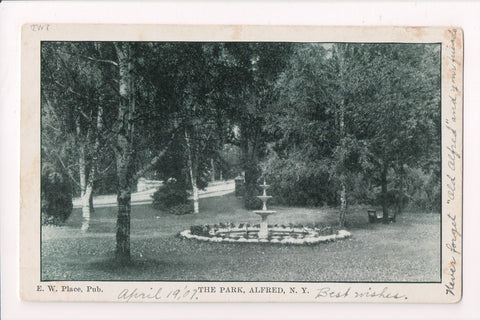 NY, ALFRED - The Park, Water Fountain - E W Place Pub @1907 - H04004