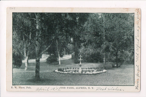 NY, Alfred - The Park, Water Fountain - E W Place Pub @1907 - H04004