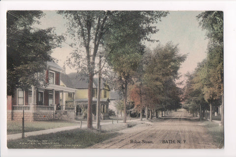 NY, Bath - Robie Street - Samuel N Harper postcard - D17227