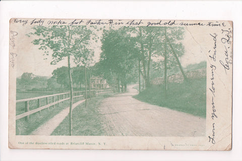 NY, BRIARCLIFF MANOR - One of the DUSTLESS oiled roads postcard - w03748