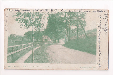 NY, Briarcliff Manor - One of the DUSTLESS oiled roads postcard - w03748