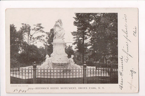 NY, BRONX Bronx Park - Heinrich Heine Monument closeup @1906 - EP0004