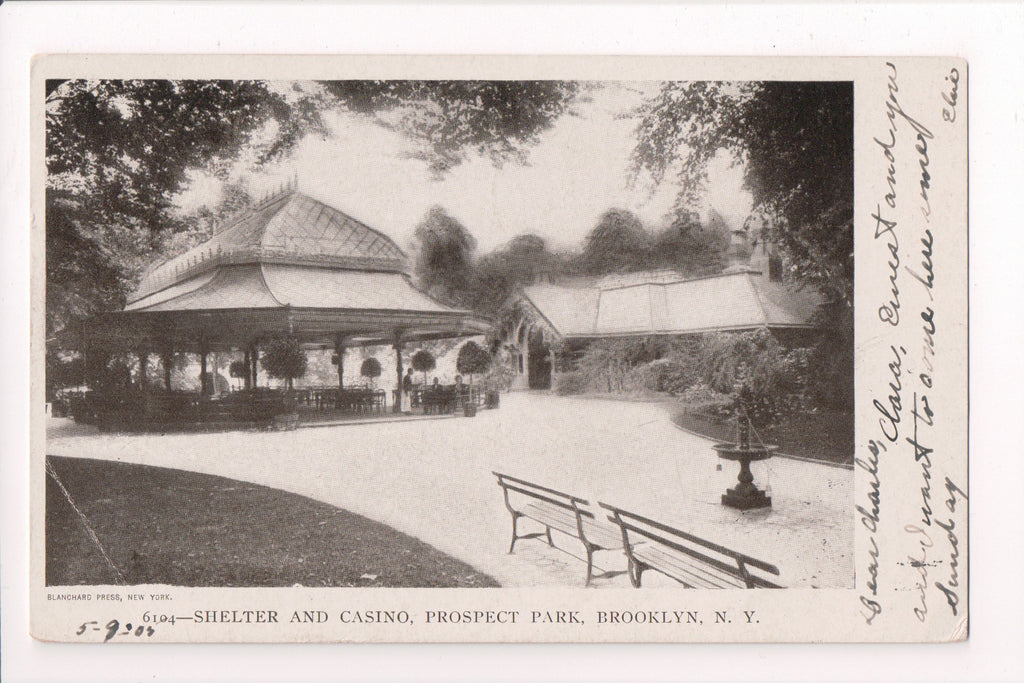 NY, BROOKLYN - Prospect Park, Shelter and Casino, Blanchard Press (original SOLD) EP0