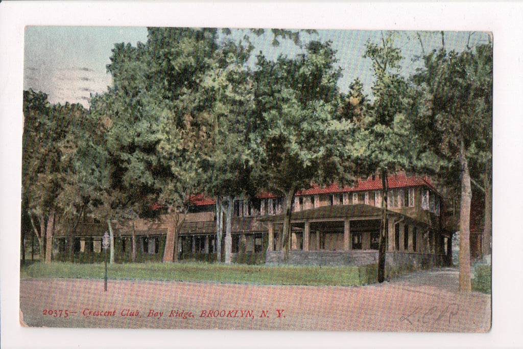 NY, BROOKLYN - Crescent Club, Bay Ridge, @1908 vintage postcard - G03197