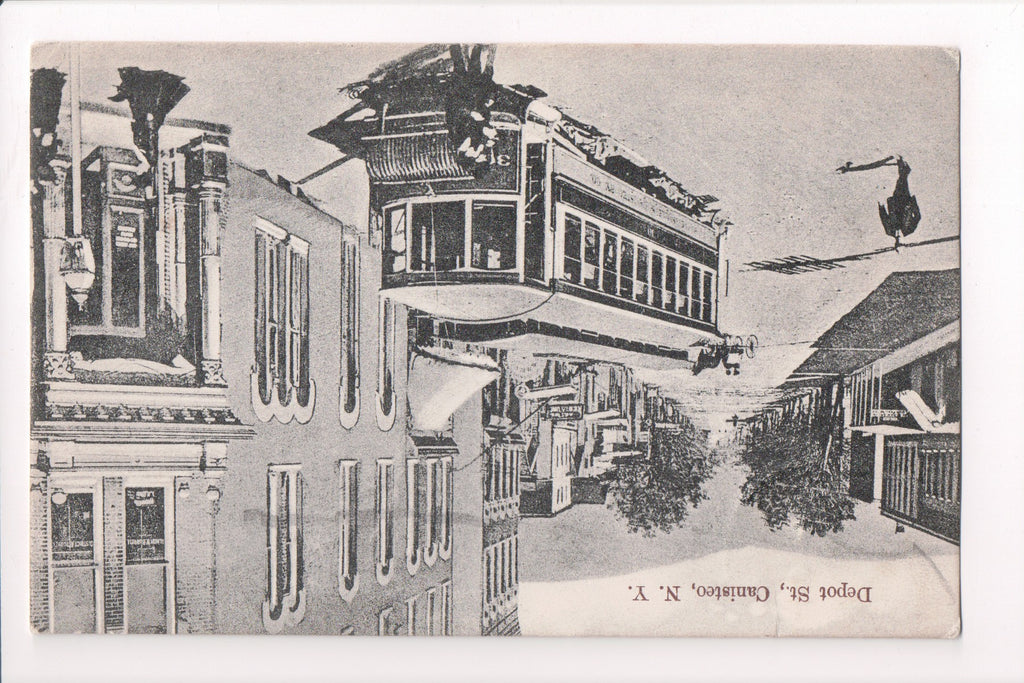 NY, CANISTEO - Depot St, trolley or street car (original SOLD) D17022