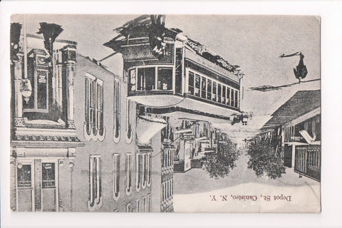 NY, CANISTEO - Depot St, trolley or street car (original SOLD) D17022